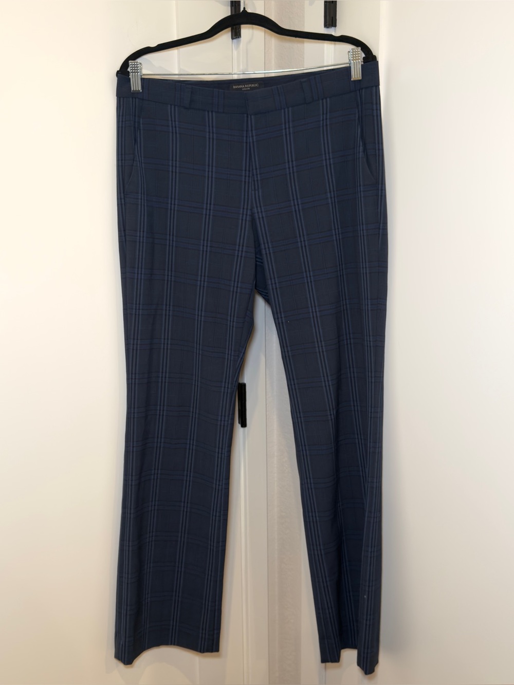 Banana Republic Logan Italian Washable Wool Plaid Dress Pants Size 8